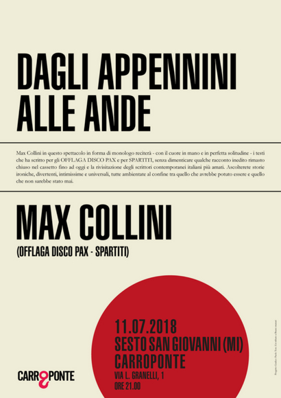 MAX COLLINI IN “DAGLI APPENNINI ALLE ANDE”